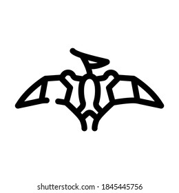 pterodactyl dinosaur line icon vector. pterodactyl dinosaur sign. isolated contour symbol black illustration