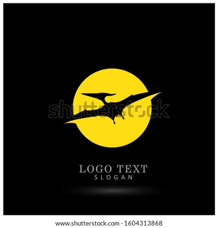 Pterodactyl & Dinosaur Logo. Symbol & Icon Vector Template.