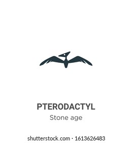 Pterodactyl glyph icon vector on white background. Flat vector pterodactyl icon symbol sign from modern stone age collection for mobile concept and web apps design.