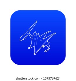 Pterodactyl icon blue vector isolated on white background