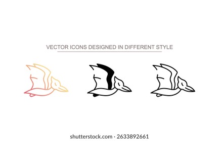 Design de ícone pterodátilo com ilustração de fundo branco