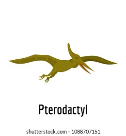 Pterodactyl icon. Flat illustration of pterodactyl vector icon for web.