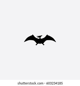 Pterodactyl icon silhouette vector illustration


