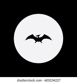 Pterodactyl icon silhouette vector illustration

