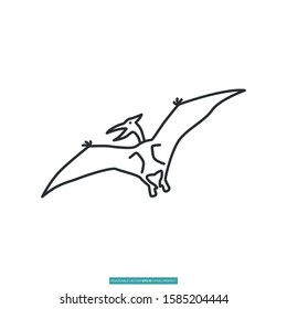 Pterodactyl icon vector illustration logo template for many purpose. Isolated on white background.