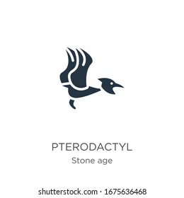 Pterodactyl icon vector. Trendy flat pterodactyl icon from stone age collection isolated on white background. Vector illustration can be used for web and mobile graphic design, logo, eps10
