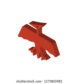 Pterodactyl isometric left top view 3D icon