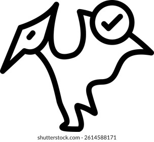 Pterodactyl Line Vector Icon Design