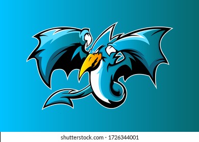 PTERODACTYL MASCOT LOGO VECTOR EPS