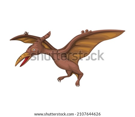 pterodactyl or pterosaurs is prehistoric animal, figure character in cartoon illustration vector [[stock_photo]] © 