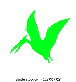 Pterodactyl silhouette, ancient dinosaur, vector illustration