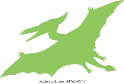 Pterodactyl  silhouette on white background. Dinosaur vector Illustration.