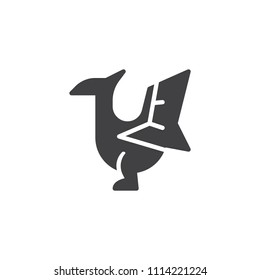 Pterodactyl vector icon. filled flat sign for mobile concept and web design. Prehistoric dinosaur simple solid icon. Symbol, logo illustration. Pixel perfect vector graphics