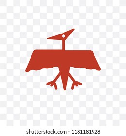 Pterodactyl vector icon isolated on transparent background, Pterodactyl logo concept