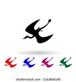 Pterodactyloidea multi color icon. Simple glyph, flat vector of dinosaur icons for ui and ux, website or mobile application