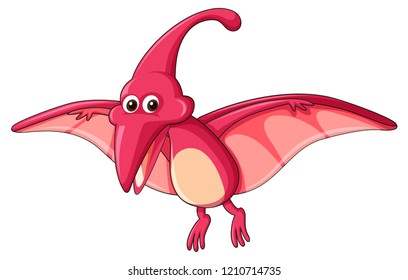 A pterodactylus dinosaur on white background illustration
