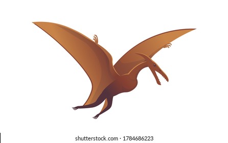 Pterodactylus dinosaur. Vector cartoon dinosaur.