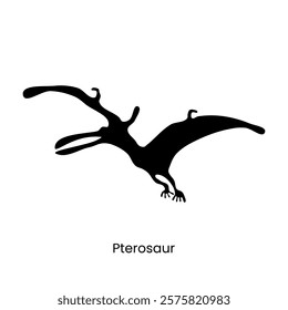 Pterosaur or pterodactyl dinosaur silhouette in trendy style smooth nodes vector illustration. Editable graphic resources for many purposes.