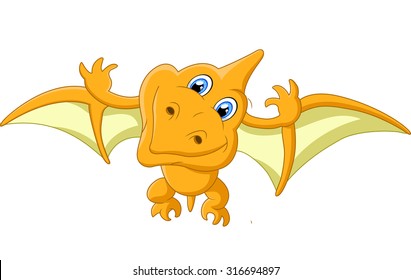 Pterosaurus cartoon illustration vector