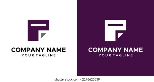 a P-themed graphic image of a document, on a purple and white background. vector graphics base.