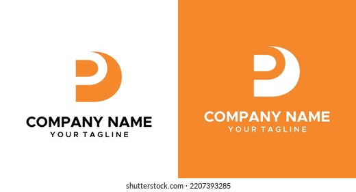 a P-themed graphic image, on an orange and white background. vector graphics base.