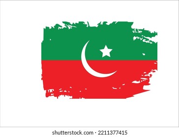 PTI flag brushed vector illustration.