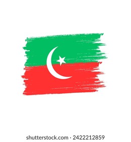 PTI Flag brushed vector illustration artwork. Pakistan elections 2024