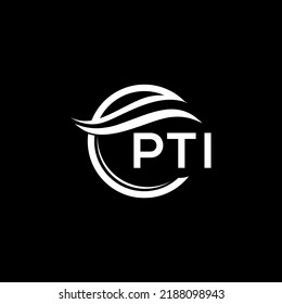 PTI letter logo design on black background. PTI creative circle logo. PTI initials  letter logo concept. PTI letter design.