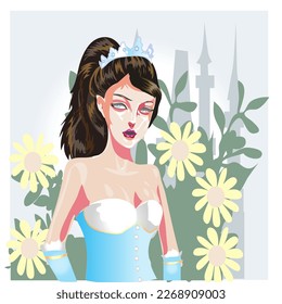 Ptincess in The Flower Park - Vector