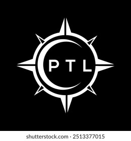 PTL abstract technology circle setting logo design on black background. PTL creative initials letter logo concept.
