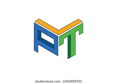 ptl cube custom letter logo design concept