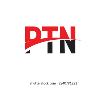 Ilustración del vector de diseño del logotipo inicial de la letra PTN