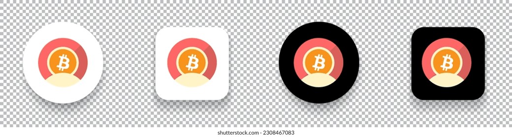 pTokens BTC (PBTC) crypto currency logo symbol set isolated on transparent background vector
