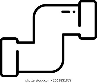 Icono de contorno de tubería de drenaje P-Trap