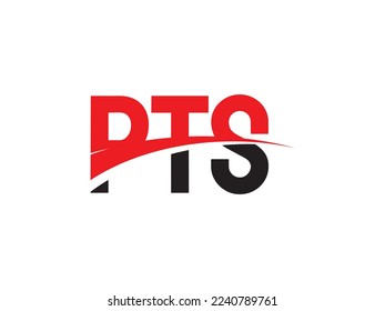 Letra PTS Ilustración del vector de diseño del logotipo inicial