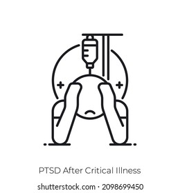 PTSD After Critical Illness Icon. Outline Style Icon Design Isolated On White Background