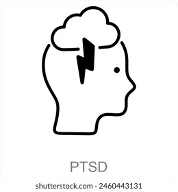 PTSD and anxiety icon concept
