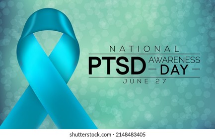 PTSD awareness day is observed every year on June 27. Post-traumatic stress disorder is a psychiatric disorder that may occur in people who have experienced or witnessed a traumatic event. vector art