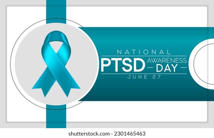 PTSD awareness day is observed every year on June 27. Post-traumatic stress disorder is a psychiatric disorder that may occur in people who have experienced or witnessed a traumatic event. vector art