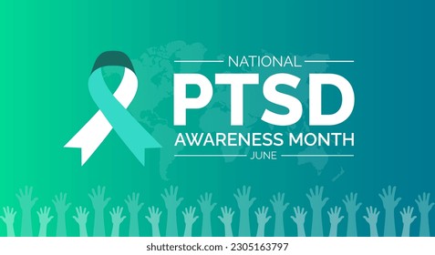 PTSD Awareness Month background or banner design template celebrated in june. vector illustration.