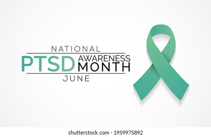 PTSD awareness month is observed every year in June. Posttraumatic stress disorder is a psychiatric disorder that may occur in people who have experienced or witnessed a traumatic event. vector art.