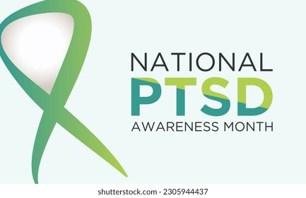PTSD awareness month is observed every year in june. June is national PTSD awareness month. Vector template for banner, greeting card, poster with background. Vector illustration.
