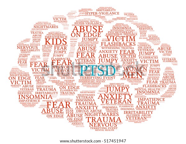 Ptsd Brain Word Cloud On White Stock Vector (Royalty Free) 517451947 ...