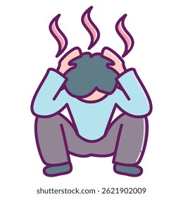 Ícone PTSD representado pelo estilo de cor linear pose trauma.