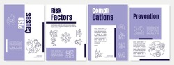 PTSD mental issue word concepts purple banner. Reaction on stress. Infographics with icons on color background. Isolated typography. Vector illustration with text. Anton, Lato-Regular fonts used