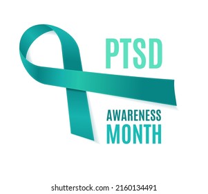 PTSD o Trastorno por estrés postraumático Concepto de Mes de Conciencia Aislado en un Fondo Blanco. Ilustración del vector