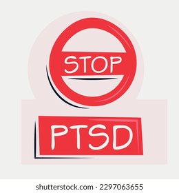 (PTSD) Post-Traumatic Stress Disorder Warning sign.