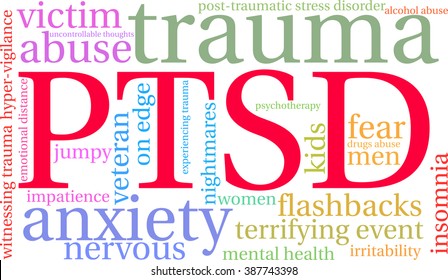 Ptsd Word Cloud On White Background Stock Vector (Royalty Free ...