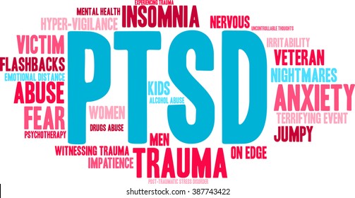 Ptsd Word Cloud On White Background Stock Vector (Royalty Free ...