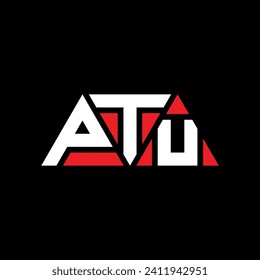 PTU triangle letter logo design with triangle shape. PTU triangle logo design monogram. PTU triangle vector logo template with red color. PTU triangular logo Simple, Elegant, and Luxurious design.